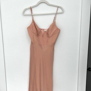 Never worn, peach dress. Perfect for a summer wedding or special event!